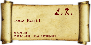 Locz Kamil névjegykártya